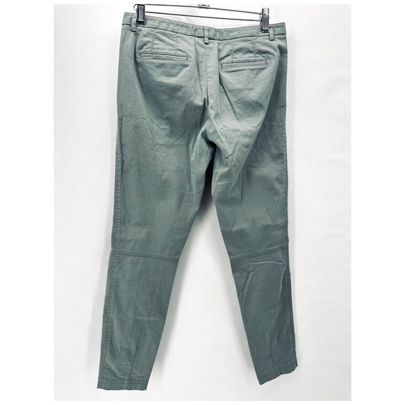ATM Enzyme Wash Slim Ankle‎ Zip Pants Womens 4 Green Chino Preppy Quiet Luxury - Picture 6 of 12